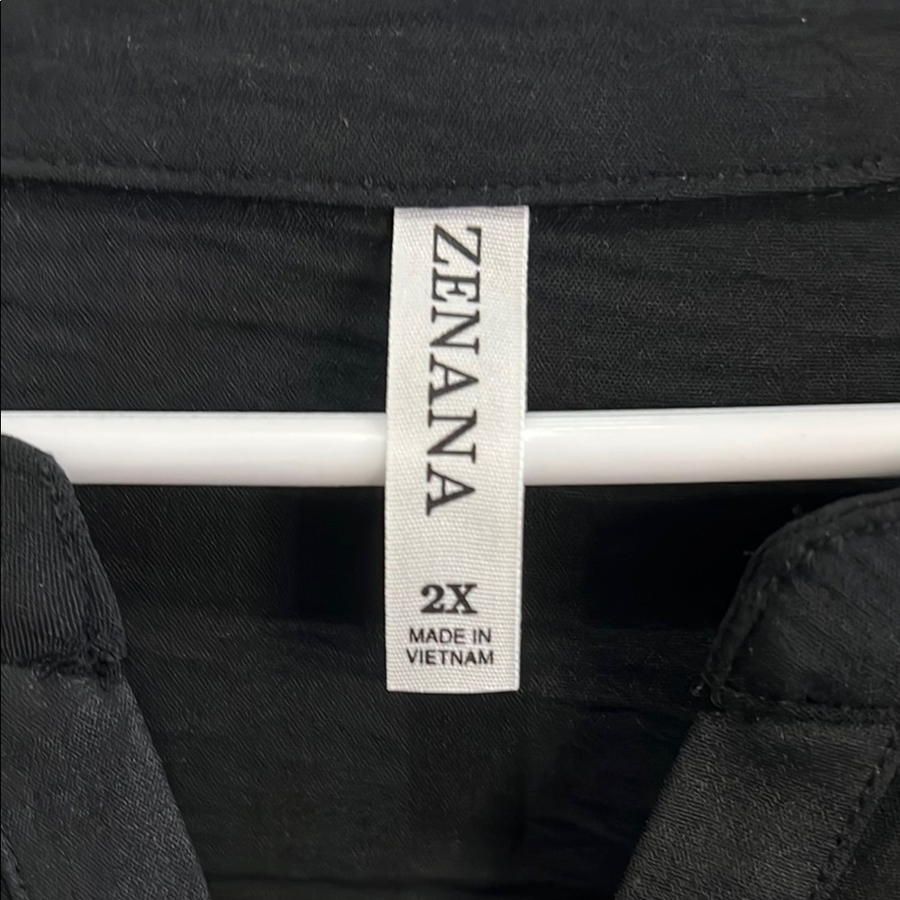 Zenana Elegant Black Ruffle Sleeve Top size 2X New - Picture 2 of 6